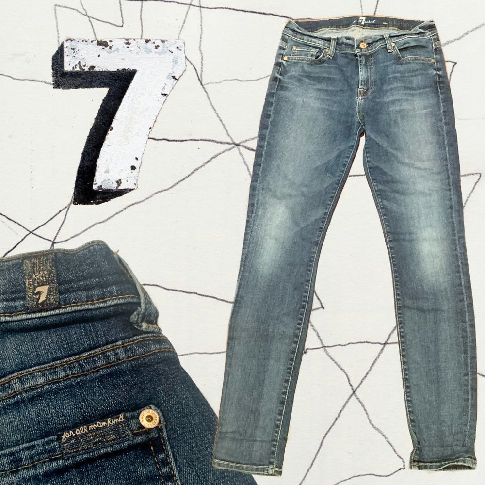 7 For All Mankind Skinny Jeans Mid-Rise